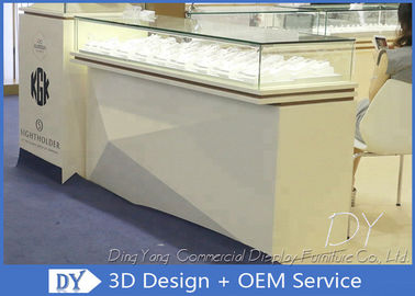 Custom Modern Matte Beige Jewelry Store Showcases Weight Capacity 30-50kg / Layer