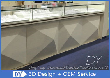 Custom Modern Matte Beige Jewelry Store Showcases Weight Capacity 30-50kg / Layer