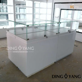 White Glass Customized Jewelry Showcase Display