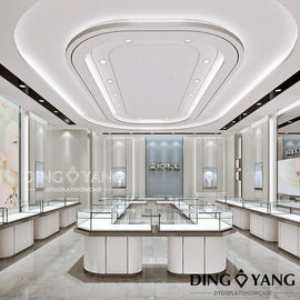 White Glass Customized Jewelry Showcase Display