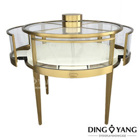 Contemporary Round Lockable Lighting Jewelry Display Cases