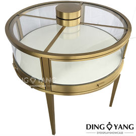 Contemporary Round Lockable Lighting Jewelry Display Cases