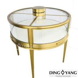 Contemporary Round Lockable Lighting Jewelry Display Cases