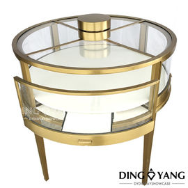 Contemporary Round Lockable Lighting Jewelry Display Cases