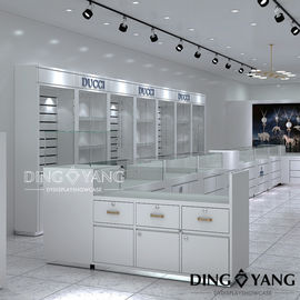 Showroom Glossy White Jewellery Shop Display Counters