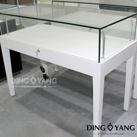 Glossy White OEM Lockable Jewellery Shop Display Counters