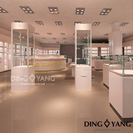 White Jewellery Shop MDF Showroom Display Cases