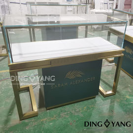 Green/Gold Color Combination for Our Showroom Display Cases Eye-Catching and Elegant